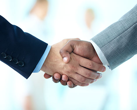 Shaking hands for a successful job in his business formation in Columbus, OH. 